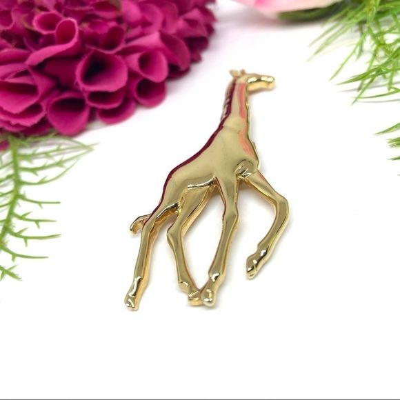 VINTAGE⚜️Adorable Golden Giraffe Brooch/Pin - Picture 4 of 7